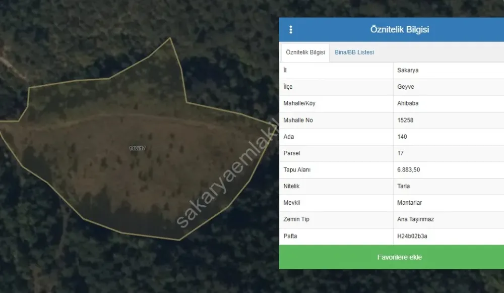 AHİBABA'DA TARIMSAL İMARA UYGUN 6883 m² YATIRIMLIK ARAZİ