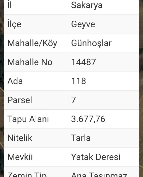 SAKARYA GEYVE GÜNHOŞLAR DA ACİL SATILIK 16 DÖNÜM ARAZİ