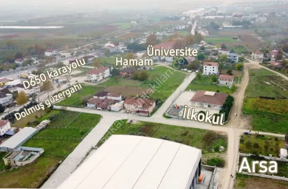 SAKARYA PAMUKOVA CUMHURİYET MAH.MÜKEMMEL KONUMDA 375 M2 İMARLI ARSA